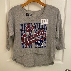 Team Apparel NFL New York Giants Go Giants Crop Shirt Size 8/10